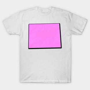 Pink Wyoming Outline T-Shirt